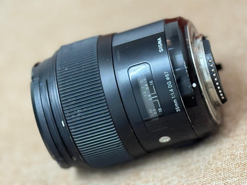 Camera lens focusing on financial details